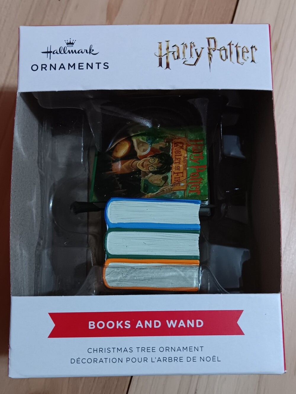 Hallmark Harry Potter Books & Wand Ornament - Blue, Green, White, Orange
